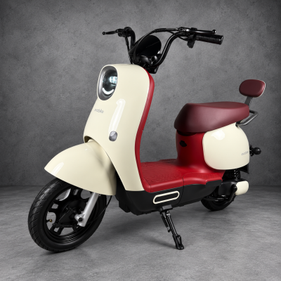 EVOBIKE UNO Graphene 600W 48V 20Ah молочный — городской электровелосипед с графеновым аккумулятором, двухместный, LED-дисплеем, двойной амортизацией, до 35 км/ч, сигнализацией, поворотниками