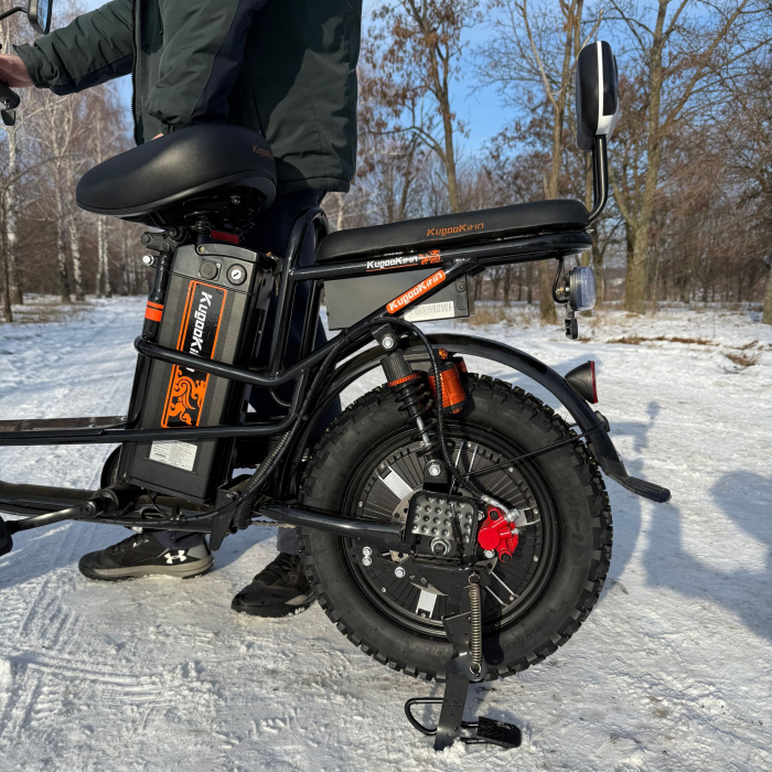 Електровелосипед (електрофетбайк) KUGOO Kirin V3 PRO Off-road на зимовій шипованій резині