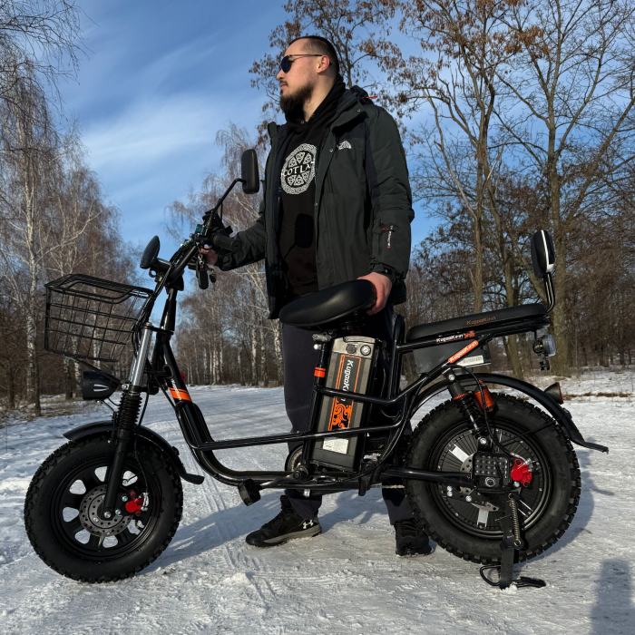 Електровелосипед (електрофетбайк) KUGOO Kirin V3 PRO Off-road на зимовій шипованій резині
