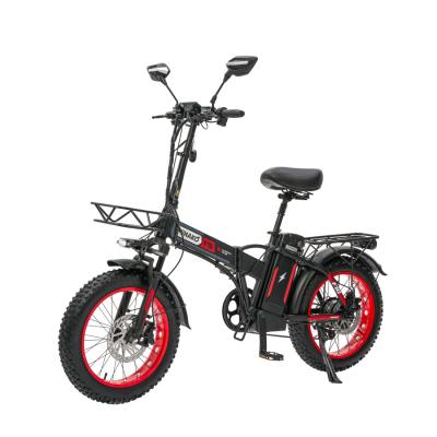 Складной электровелосипед MINAKO F10 + PRO складной RED, 1200 Вт, 48 В, 26 Ач, фетбайк 20×4" с гидравлическими тормозами и системой PAS