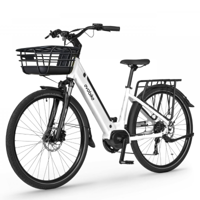 New 2026 Електровелосипед EVOBIKE Vivo N1 White 600W 48V 13Ah — сучасний міський електровелосипед з великими 26-дюймовими колесами, PAS-системою