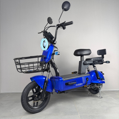 New 2026 Електровелосипед EVOBIKE Nova S 500W 48V 12Ah з педалями, сидінням для пасажира, поворотниками і дісплеєм Синій