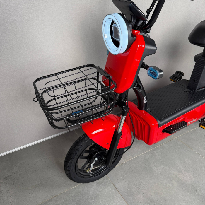 New 2026 Електровелосипед EVOBIKE Nova S 500W 48V 12Ah з педалями, сидінням для пасажира, поворотниками і дісплеєм Червоний