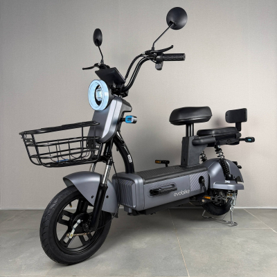 New 2026 Електровелосипед EVOBIKE Nova S 500W 48V 12Ah з педалями, сидінням для пасажира, поворотниками і дісплеєм Сірий