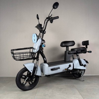 New 2026 Електровелосипед EVOBIKE Nova S 500W 48V 12Ah з педалями, сидінням для пасажира, поворотниками і дісплеєм Glossy White