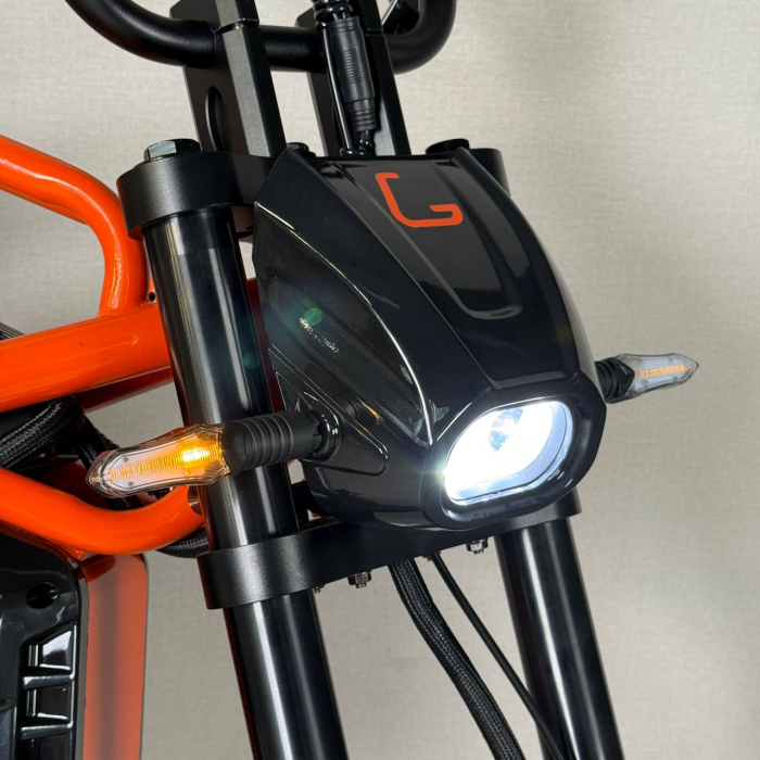 KUGOO R2 Orange AWD 3600W (2×1800W) 60V 31.2Ah — електричний Off-Road велосипед, повний привід AWD, Li-Ion акумулятор, швидкість до 80 км/год, запас ходу до 90 км, гідравлічні дискові гальма, NFC, LED-дисплей