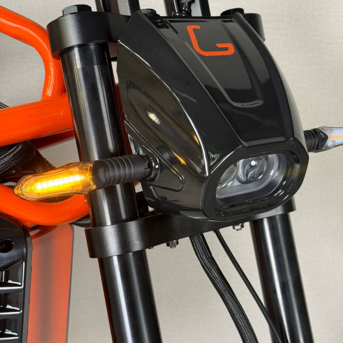 KUGOO R2 Orange AWD 3600W (2×1800W) 60V 31.2Ah — електричний Off-Road велосипед, повний привід AWD, Li-Ion акумулятор, швидкість до 80 км/год, запас ходу до 90 км, гідравлічні дискові гальма, NFC, LED-дисплей