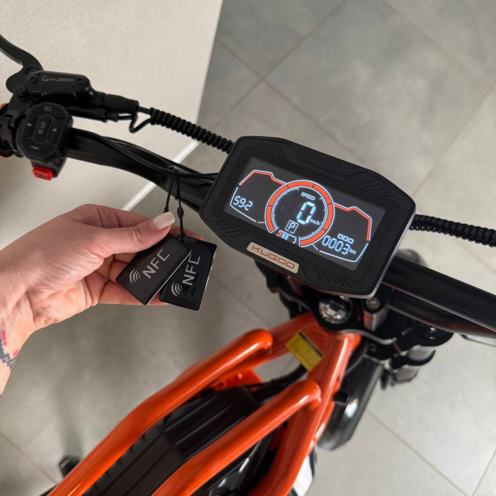 KUGOO R2 Orange AWD 3600W (2×1800W) 60V 31.2Ah — електричний Off-Road велосипед, повний привід AWD, Li-Ion акумулятор, швидкість до 80 км/год, запас ходу до 90 км, гідравлічні дискові гальма, NFC, LED-дисплей