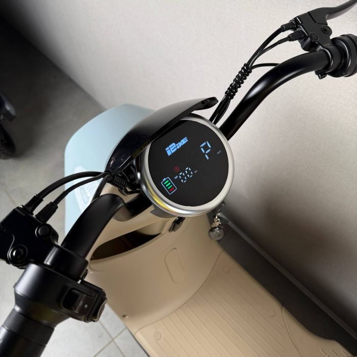EVOBIKE UNO Graphene 600W 48V 20Ah блакитний — міський електровелосипед із графеновим акумулятором, двомісний, LED-дисплей, подвійна амортизація, до 35 км/год, сигналізація, поворотники