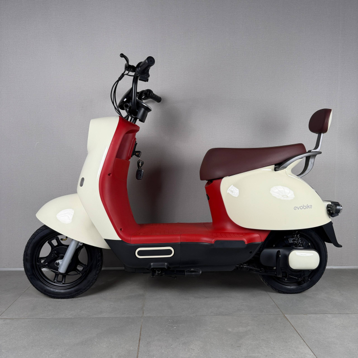 EVOBIKE UNO Graphene 600W 48V 20Ah молочний — міський електровелосипед із графеновим акумулятором, двомісний, LED-дисплей, подвійна амортизація, до 35 км/год, сигналізація, поворотники