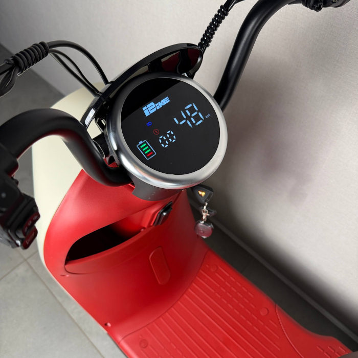EVOBIKE UNO Graphene 600W 48V 20Ah молочний — міський електровелосипед із графеновим акумулятором, двомісний, LED-дисплей, подвійна амортизація, до 35 км/год, сигналізація, поворотники