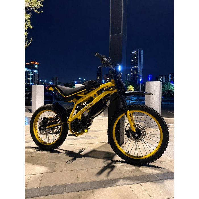 New Електричний Off-Road велосипед KUGOO Wish 02 Pro 2026 2500W 60V 27Ah жовтий — потужний позашляховий електровелосипед з колесами 19"/17", гідравлічною підвіскою та Li-Ion акумулятором