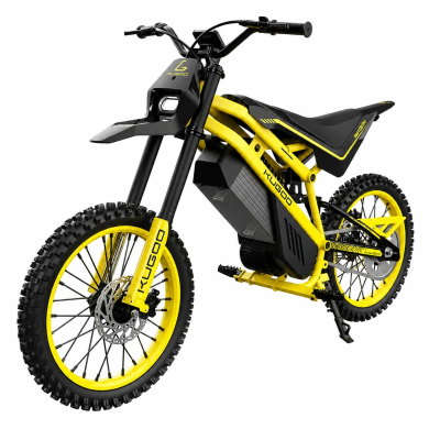 New Электрический Off-Road велосипед KUGOO Wish 02 Pro 2026 2500W 60V 27Ah желтый — мощный внедорожный электровелосипед с колесами 19"/17", гидравлической подвеской и Li-Ion аккумулятором
