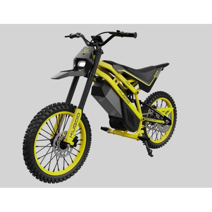 New Електричний Off-Road велосипед KUGOO Wish 02 Pro 2026 2500W 60V 27Ah жовтий — потужний позашляховий електровелосипед з колесами 19"/17", гідравлічною підвіскою та Li-Ion акумулятором