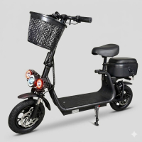 Электросамокат EVOBIKE Zen U12 MAX 23Ah 800W с сиденьем и усиленной корзиной +Кофра Black