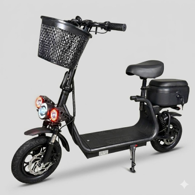 Електросамокат EVOBIKE Zen  U12 MAX 23Ah 800W з сидінням та посиленою корзиною +Кофра Black