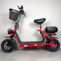 Електросамокат EVOBIKE Zen U12 15Ah 800W з сидінням та посиленою корзиною +(Динаміки) Червоний