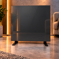 Керамічний інфрачервоний обігрівач ZENHEISSER 60х60 550W Cube HT-650 з терморегулятором, чорний глянець