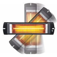Інфрачервоний обігрівач KUMTEL EcoRay EXS-25 360° | 2500W Black UA (Без ніжки) -настінне кріплення +має розьєм під ногу.